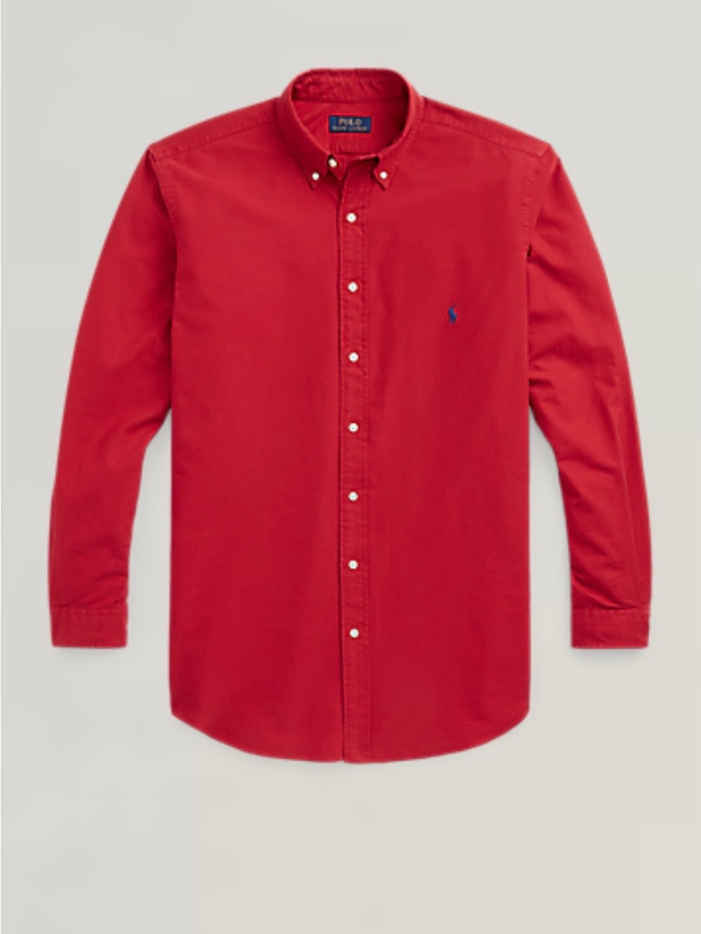 Polo Ralph Lauren Men’s Solid Red 100% Cotton Pony Logo L/S Button Front Sz 3XB